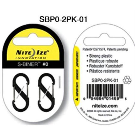 UPC 094664014695 product image for Nite S-Biner No. 0 Black Plastic 2 Pack | upcitemdb.com