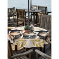 thumbnail image 3 of Outdoor Tablecloth with Umbrella Hole Zipper Graduation Gnomes Round Tablecloth 60" Waterproof Outside Table Cloth Stars Fireworks Botanical Rustic Patio Table Cover Tablecloths for Picnic Party, 3 of 8