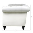 thumbnail image 6 of 84 Inch 3-Seater Sofa, PU Upholstered Living Room Sofa with Button Tufted Backrest and Nailhead Trim Armrest, Modern Long Sofa Couch with Inclined Legs and 660 lbs Weight Capacity, White, 6 of 7