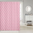 thumbnail image 2 of Manfei Lovely Stars Shower Curtain 72Wx78L,Kawaii Cartoon Theme Bath Curtain,Pink White, 2 of 5