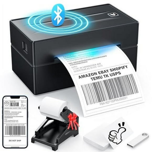 Thermal Label Printer for Small Business, 4x6 Shipping Label Printer for Shipping Packages,Bluetooth thermal printer Support Windows Mac Android iPhone Used fo