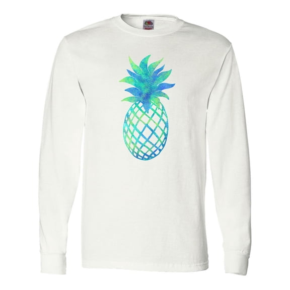 Inktastic Blue and Green Pineapple Long Sleeve T-Shirt