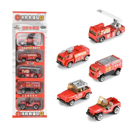 Mini Alloy Car Model Toys Set Sports Car/Police Car/Fire Fighting Truck/Military Vehicles/Engineering Vehicles Pull Back Car Toy for Gift Collection Style:Fire fighting