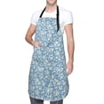 thumbnail image 3 of Goofa Floral Retro Style Printed Waterproof Apron 33" Chef Aprons for Men Heavy Duty Chemical Work Apron Adjustable Bib Apron, 3 of 9