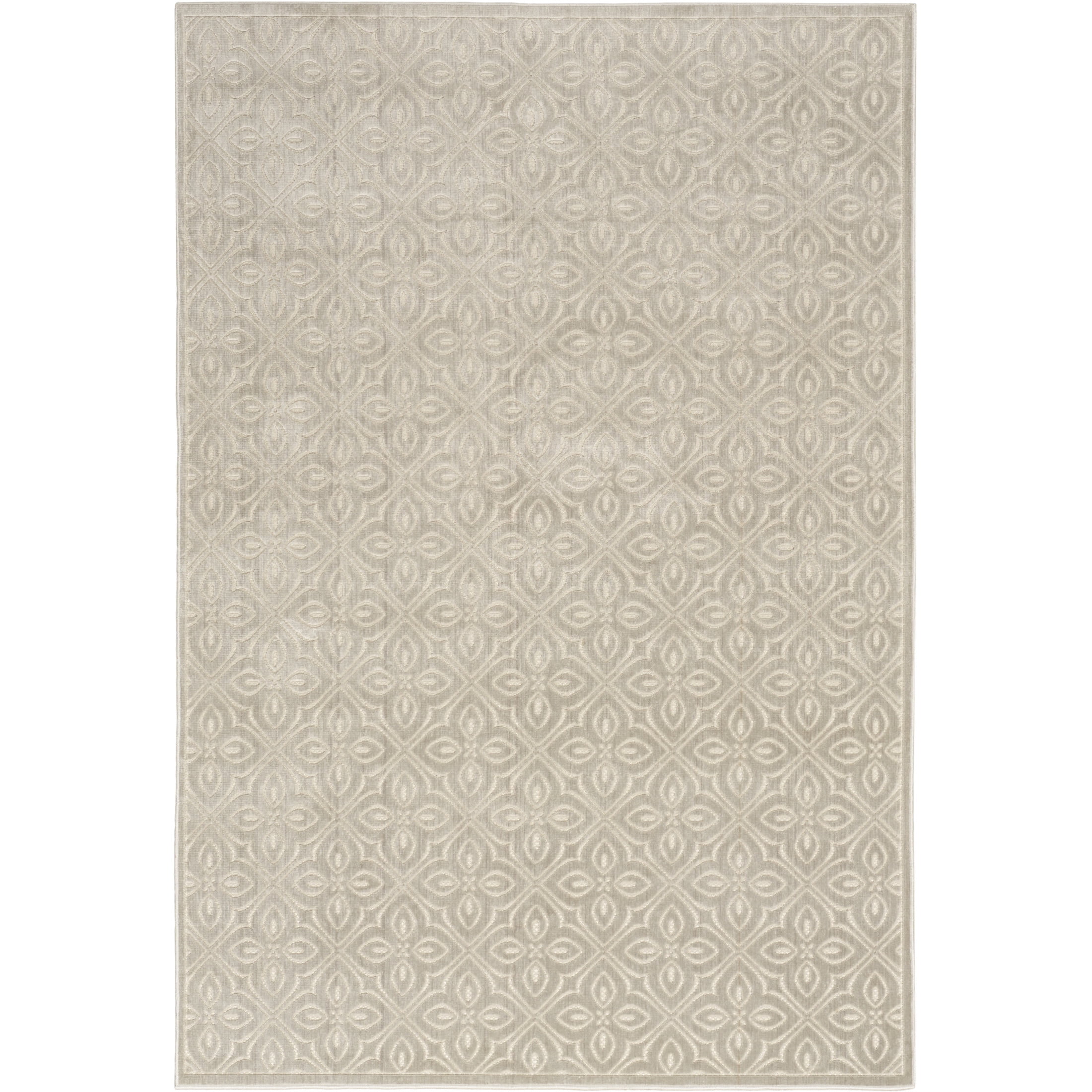 Nourison Washable Charm 5' x 7' Silver Ivory Contemporary Indoor Rug