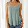 thumbnail image 2 of Razzly Women's Summer Loose Fit Hollow Out Round Neck Camisole Top for Casual Versatile Wardrobe(Army Green,L), 2 of 5