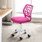 Luccalily Kids Study Desk Chair Cute Computer Office Bedroom Mesh Chair Ergonomic Swivel Armless Study Chair with Adjustable Height for Boys Girls Teens