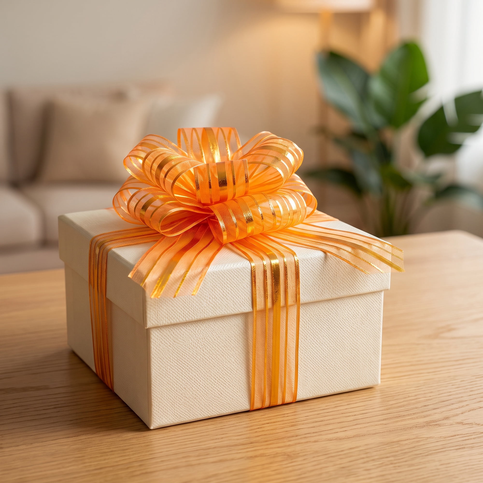 Unique Bargains Crush-Resistant Ribbon Bow for Birthday and Special Occasions Orange