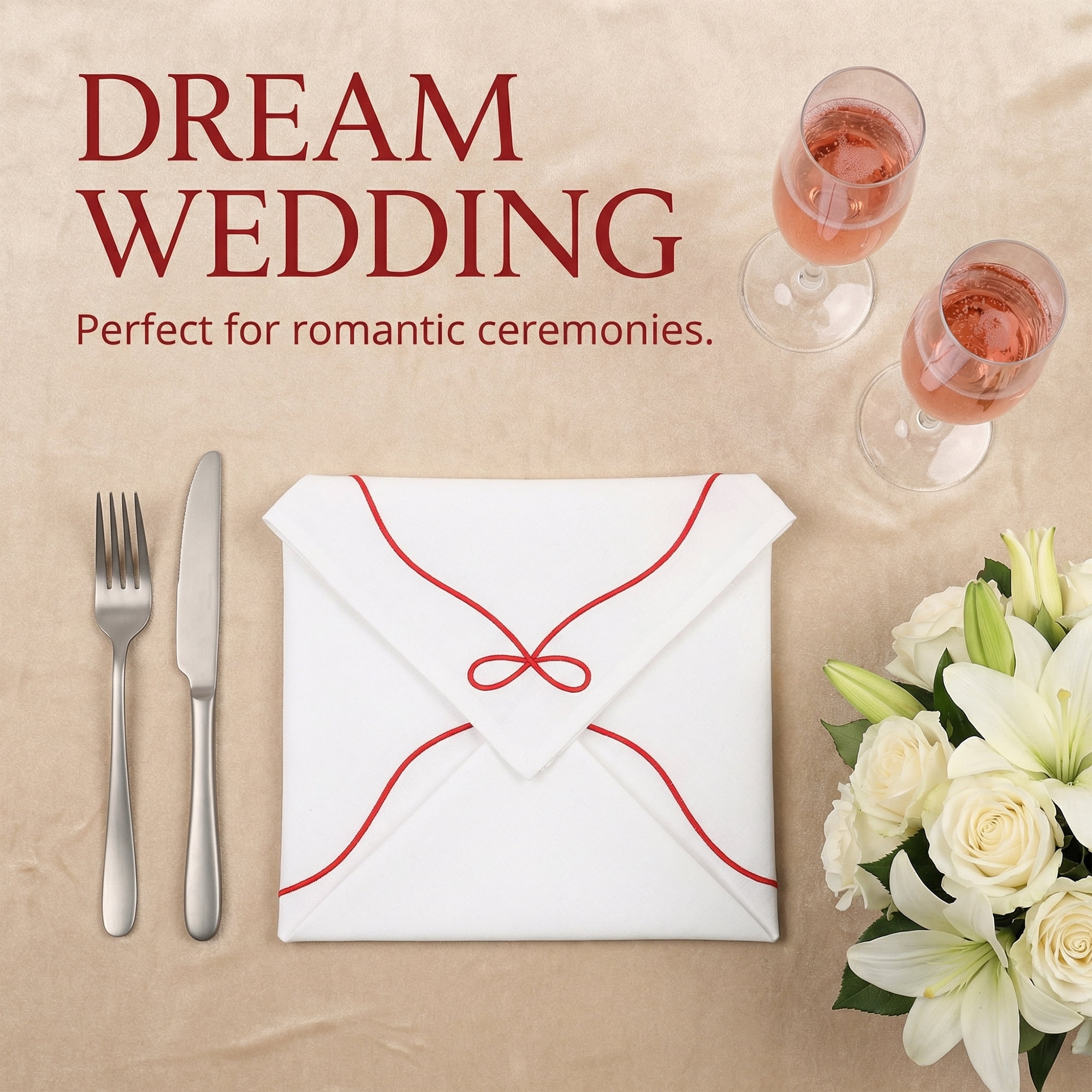 Unique Bargains 6Pcs Washable Cotton Linen Cloth Napkins Red 16x16inch