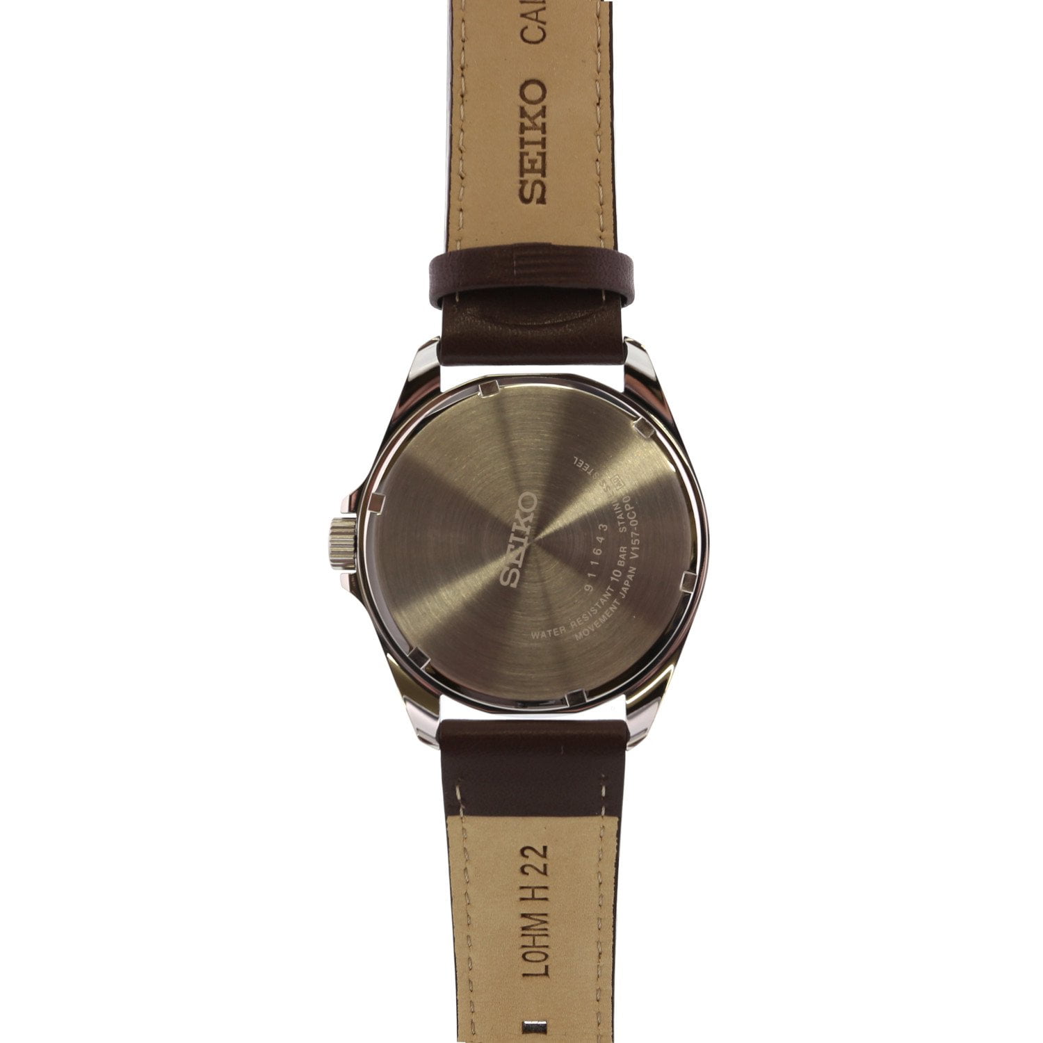 Seiko Men s Essentials SNE487 Silver Leather Japanese Quartz Dress Watch Walmart