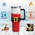thumbnail image 4 of Christmas Gifts 40 Oz Tumbler with Handle and Straw, Red Xmas Santa Claus Clothes Stainless Steel Insulated Cup Water Bottle, Holiday Gifts for Women Men (1PC), 4 of 6