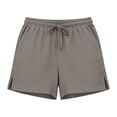 thumbnail image 5 of Annhoo Summer Cotton Linen Shorts for Women High Waist Drawstring Wide Leg Casual Ligheweight Short Pants with Pockets, 5 of 6