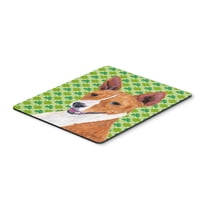 Carolines Treasures SC9307MP "Basenji St. Patricks Day Shamrock Portrait Mouse Pad Hot Pad or Trivet" Large multicolor