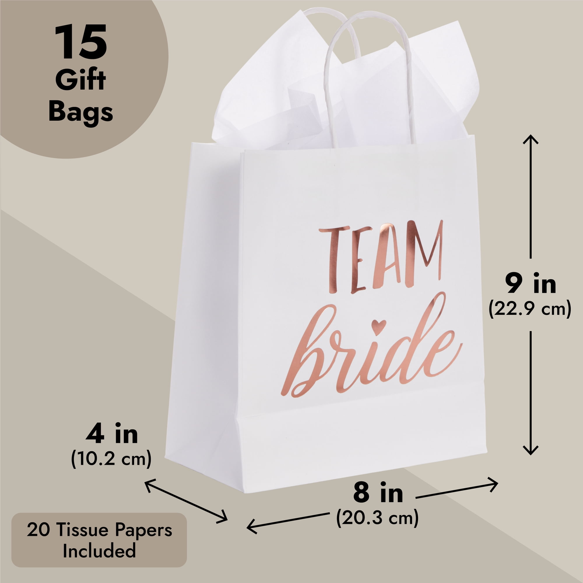 Team Bride Medium Gift Bag - 3 Pack