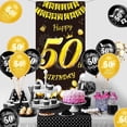 thumbnail image 7 of DPKOW Black Gold 50th Birthday Decoration for Men Women, Black Gold 50th Birthday Banner for Backdrop Door Decoration, 50th Birthday Background Banner for Garden Table Wall Decoration, 72.83x35.43inch, 7 of 7