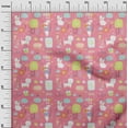 thumbnail image 2 of oneOone Cotton Poplin Medium Pink Fabric Floral|Rat & Cat Cartoon Sewing Craft Projects Fabric Prints By Yard 56 Inch Wide, 2 of 4