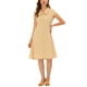 thumbnail image 2 of Vestido midi de algodón con botones y mangas cortas de INSPIRE CHIC S Caqui, 2 of 6