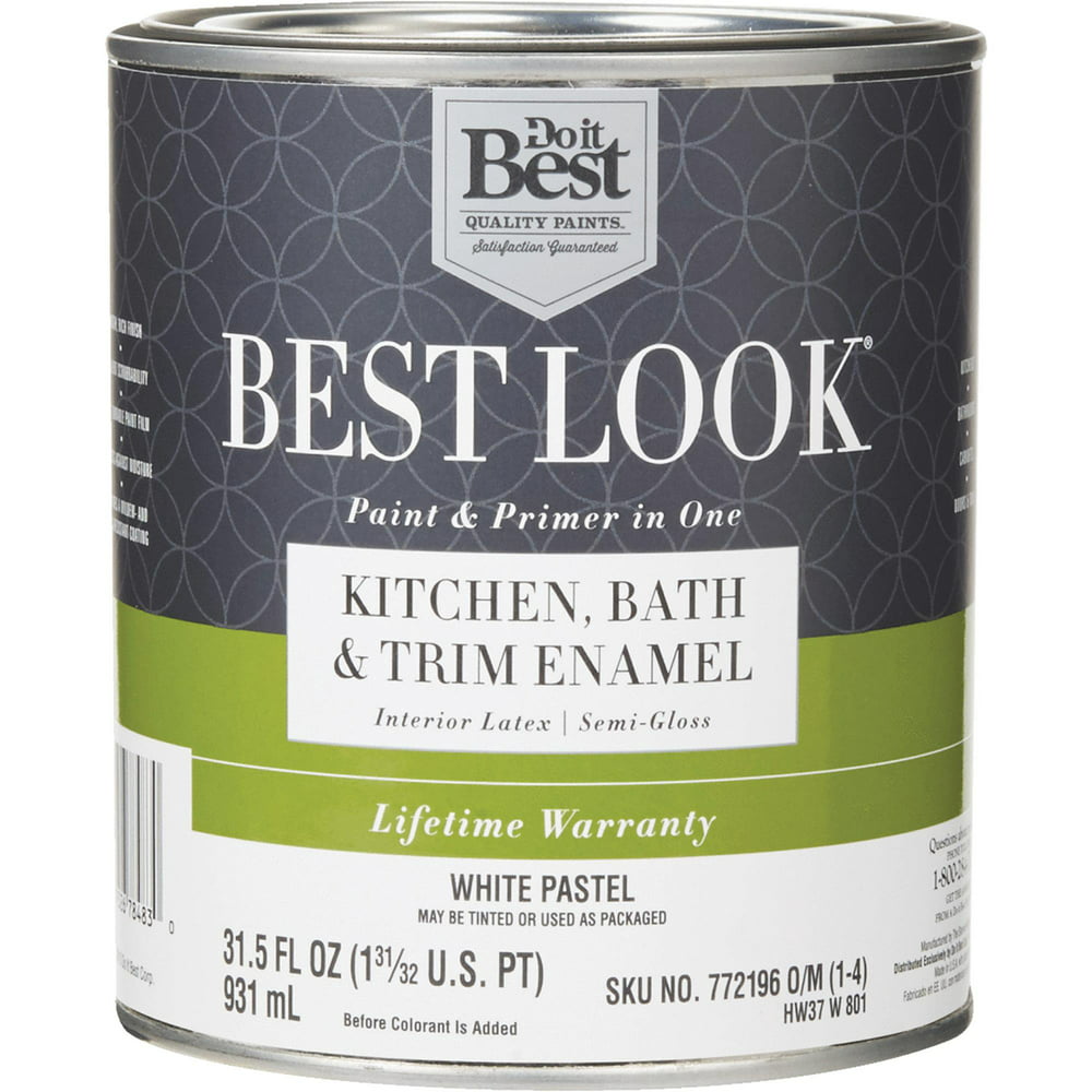 - Best Look Latex Paint & Primer In One Kitchen Bath & Trim Semi-Gloss