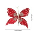 thumbnail image 3 of Ankereame Red Sequin Christmas Butterfly Decor - Reusable Cloth Hanging Clip-On Ornament for Christmas Tree, Home & Party Festive Decor (27x20cm), 3 of 6