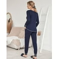 thumbnail image 4 of Ekouaer Pajamas Women's Long Sleeve Pj Set Soft 2 Piece Loungewear Sleepwear with Jogger Pants, 4 of 6