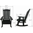 thumbnail image 2 of Fortune Candy Wooden Patio Rocking Chair with High Backrest and Deep Contoured Seat, Black, Set of 2, 2 of 9