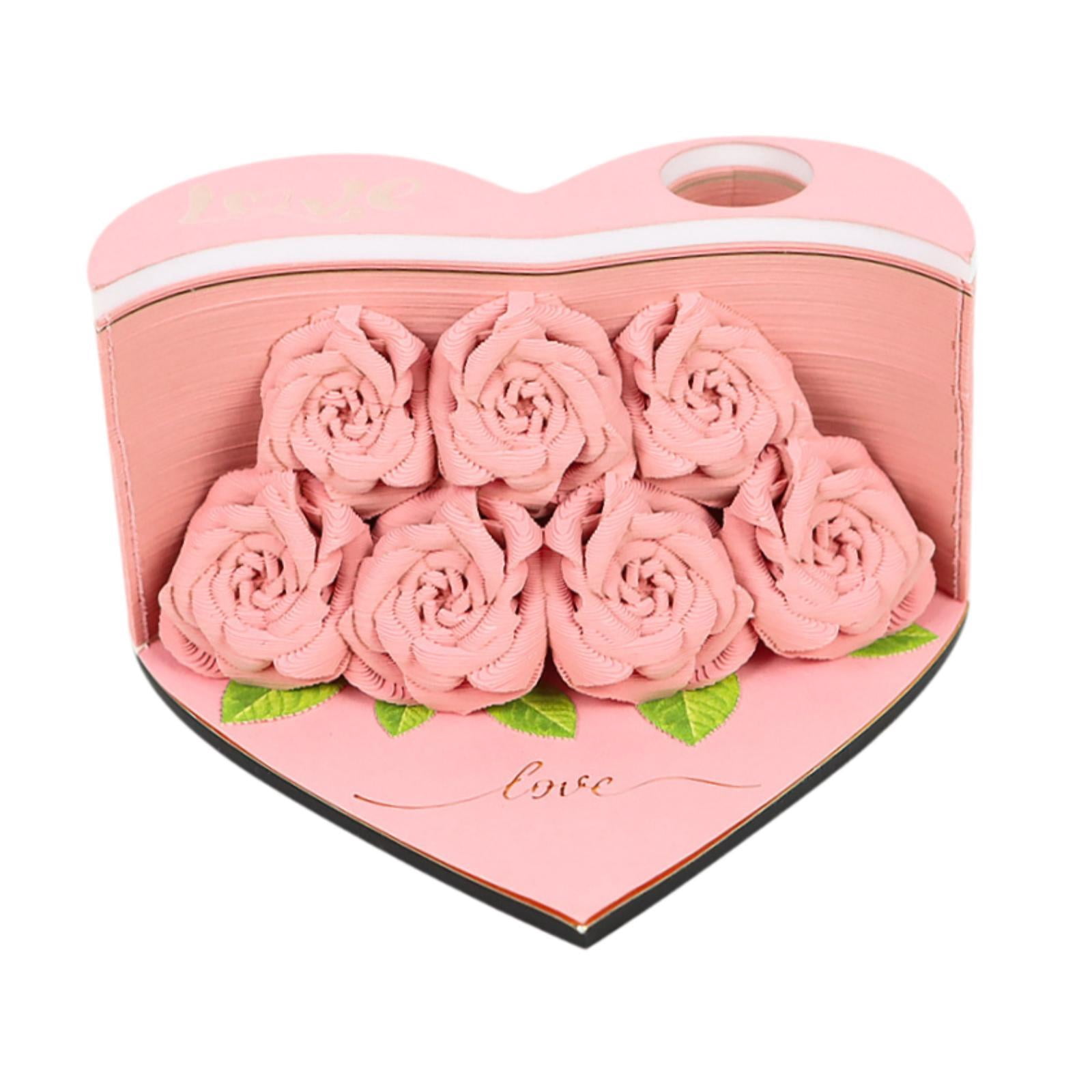colaxi 3D Memo Pad Story Notepad Paper Carving Art 156 Pages Creative Decorative Notepad Note Pad for Home Living Room Decor Pink