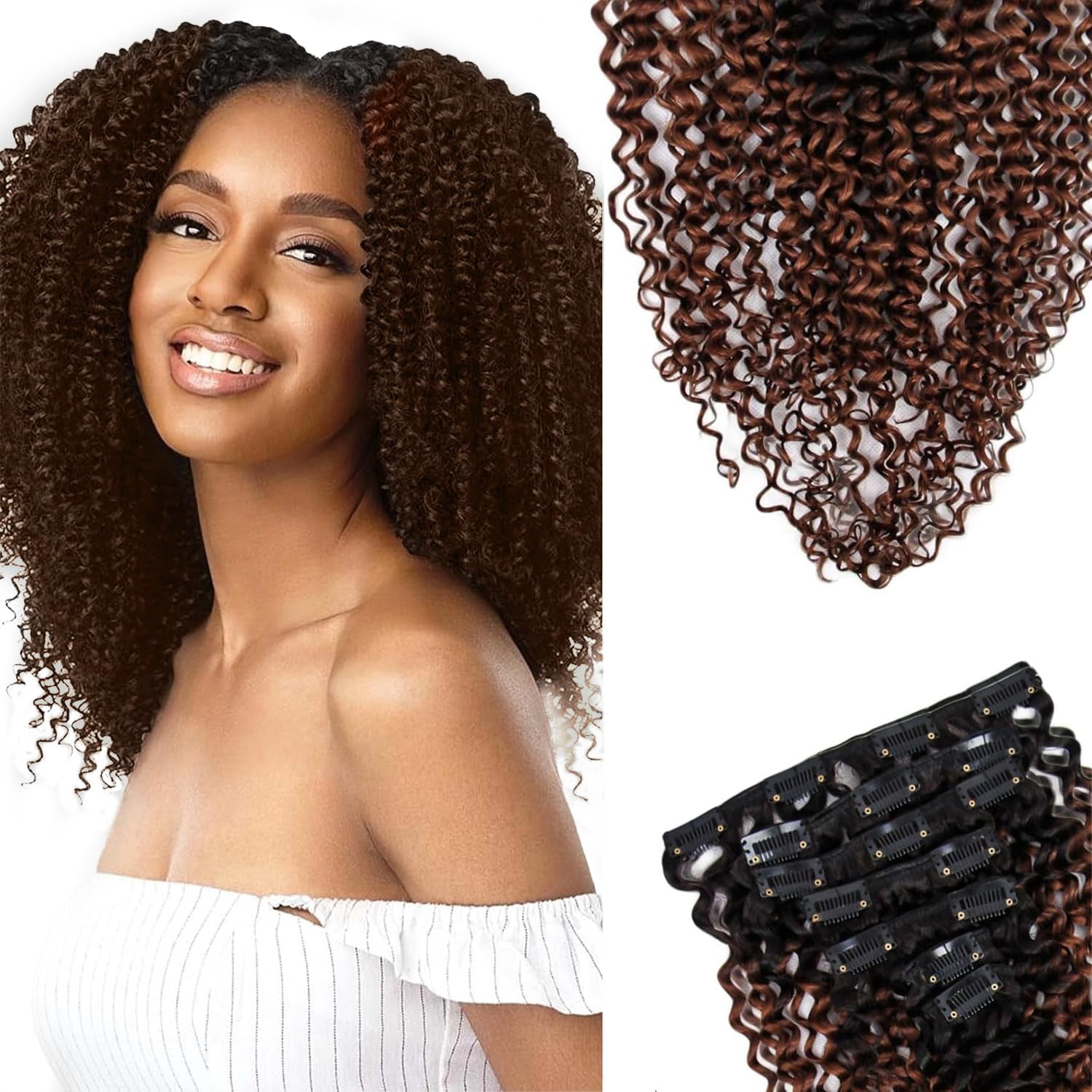 100% Human Hair Wig Curly 14" T1B/4 Ombre Brown Hair Heat Resistant Bleachable