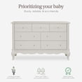 thumbnail image 5 of Evolur Aurora 7-Drawer Double Dresser in Ivory Lace, Spacious Drawers, 5 of 7