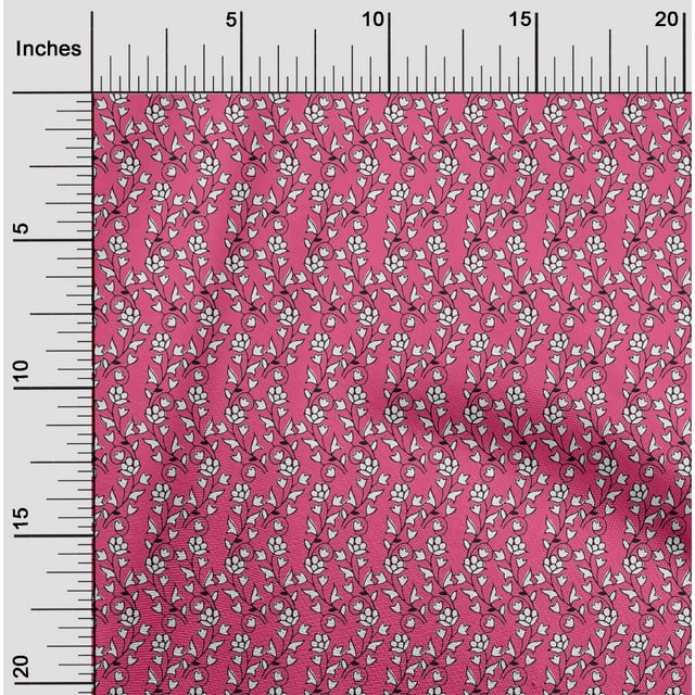 oneOone Polyester Lycra Fabric Leaves & Floral Block Decor Fabric Printed BTY 56 Inch Wide