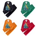 thumbnail image 1 of WEAIXIMIUNG 2 Pack Children's Christmas Print Long Sleeve Trousers Cardigan Children's Pyjamas Two Sets 130, 1 of 4
