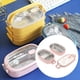thumbnail image 5 of Caja Bento portátil de japonés a prueba de fugas perfecl de acero inoxidable para niños y adultos 2 capas de rosa Caja de almuerzo, 5 of 8