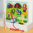 thumbnail image 3 of Infant And Young Children Fishing Toys Rope Puzzle Puzzle Early Education Baby Beaded Toy Farm Animal Transport Puzzle Three-in-one, 3 of 5