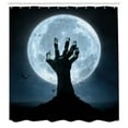 thumbnail image 3 of Ambesonne Halloween Shower Curtain, Zombie Grave, 69"Wx70"L, Blue Black, 3 of 5