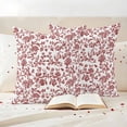 thumbnail image 3 of Red Boho Flower Outdoor Waterproof Pillow Covers, Vintage Paisley Farmhouse Pattern Decorative Square Throw Pillowcase Sofa Cushion Sham for Patio/Couch/Chair, 20"x20" 2 Pack, 3 of 8