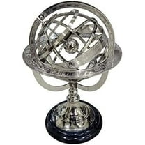 Engraved Brass Tabletop Armillary Nautical Sphere World Globe With Base Table Decor Gift (Antique Brass, 5 Inches) Rustic Vintage Home Decor Gifts