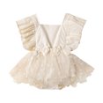 thumbnail image 1 of Gibobby Ropa Para Bebe Recién Nacido bebé niñas sólido otoño estampado sin mangas pajarita Romper Bosyduit tul ropa(Blanco, 12-18 Meses), 1 of 5