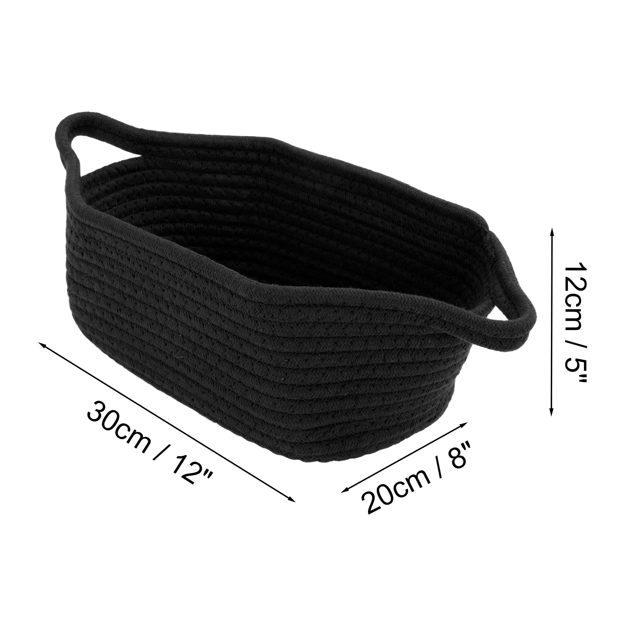 Unique Bargains Woven Empty Gift Decorative Basket with Gift Bag and Ribbon Black