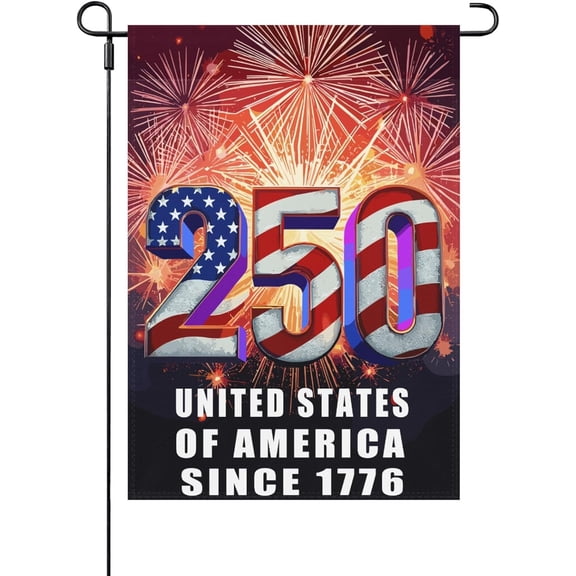 250 Years USA Garden Flag, America 250th Anniversary Banner 1776-2026 Patriotic 4th of July Yard Sign Double-Sided Waterproof Flag