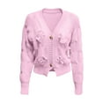 thumbnail image 4 of TIANZEN European Style Cardigan Sweater Long Sleeve Bow Knit Open Front Casual Outwear Soft Comfortable Womens Button up Sweaters Women Sweater Jacket Cardigan Cardigan Sweaters for Women Size 3x, 4 of 5