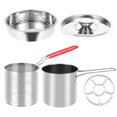 thumbnail image 1 of Grusce Stainless Steel Mini Fryer Set Heat Resistant Deep Fryer Set With Detachable Handle Dishwasher Safe Uncoated Oil Filter Pot Fryer With Good Thermal Conductivity for Kitchen, 1 of 8