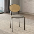 thumbnail image 2 of LeisureMod Euston Modern Wicker Dining Chair Velvet Seat Kitchen Side Chair with Powder Coated Steel Frame Grey, 2 of 12