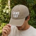 thumbnail image 4 of WJOSBXT Game Day Embroidered Baseball Cap, Vintage Washed Cotton Soft Brim Hat, Adjustable Metal Buckle Sports Casual Hat for Men Women, 4 of 6
