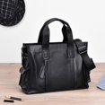 thumbnail image 3 of Bolso de mano de cuero genuino para hombre, bolso de negocios para hombre, bolso de piel de vaca con capas, bolso cruzado, maletín de negocios de gran capacidad, bolso para computadora, 3 of 5