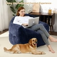 thumbnail image 4 of Bean Bag Chair for Adults/Kids, Bean Bag Sofa with Filling, Ultra Soft Faux Fur Floor Sofa with Armrests, Large Reading Chair for Living Room Bedroom, 4 of 8