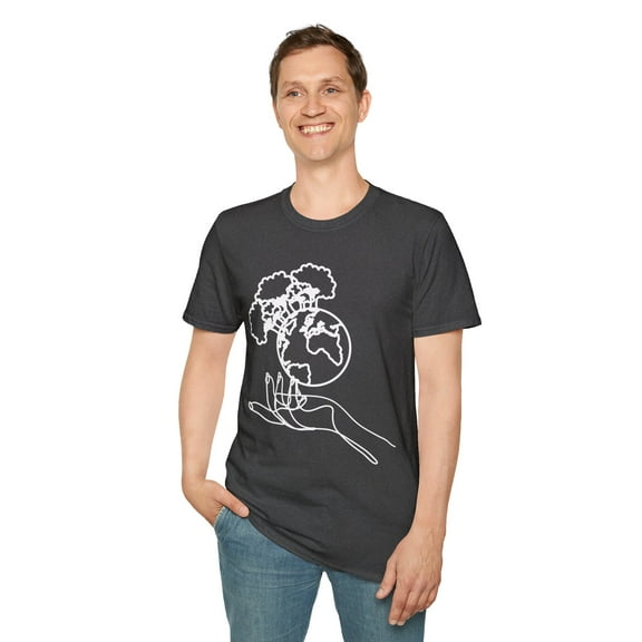 Save The Earth, Gildan Unisex Softstyle TShirt, Line Art Graphic Tee, S-3XL