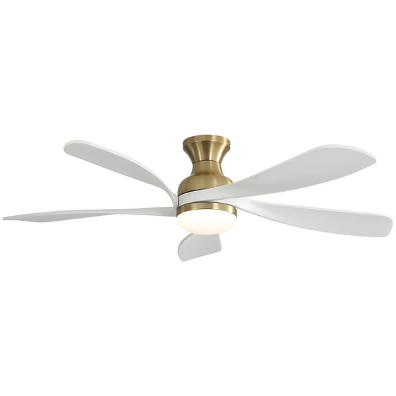 Ceiling Fan 52-Inch Flush Mount Smart Ceiling Fan with LED Light, Remote and App Control