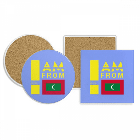 

I Am From Maldives Coaster Cup Mug Holder Absorbent Stone Cork Base Set