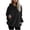 Black, variant on Hoodies for Women Fall Winter Long Sleeve Half Zip Fuzzy Plain Hooded Sweatshirt Pullover Tops