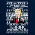 thumbnail image 5 of Wild Bobby Great Terrific Merry Christmas Funny Donald Trump Political Women Graphic Long Sleeve Tee, Navy, Medium, 5 of 5