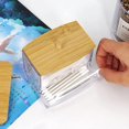 thumbnail image 2 of UDIYO - Porta hisopos de algodón de 7 oz, dispensador de bolas de algodón, recipientes de baño, frascos de boticario para almacenamiento, tapas de madera, 2 of 7